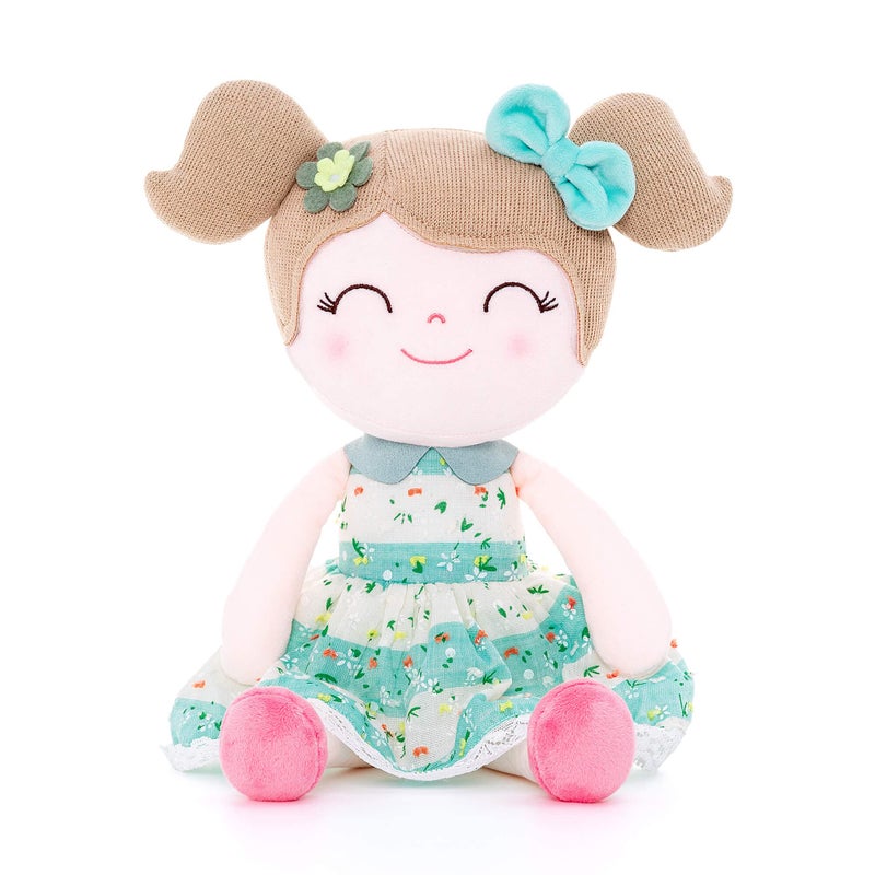 جلوفيليا Gloveleya Baby Girl Gifts Soft First Baby Doll Plush Dolls باللون الأخضر مقاس 40.64 سم مع صندوق هدايا - Image 4